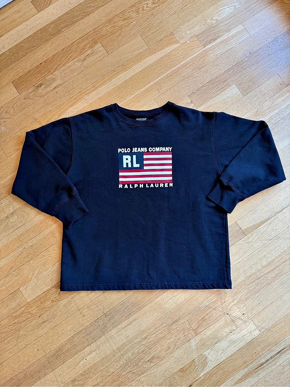 Vintage 90s Polo Jeans Co Ralph Lauren RL Flag Crewneck M/L